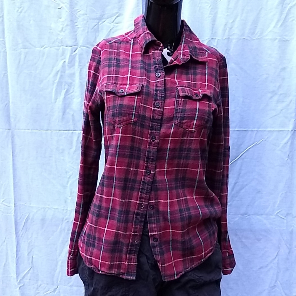 Burgundy plaid flannel